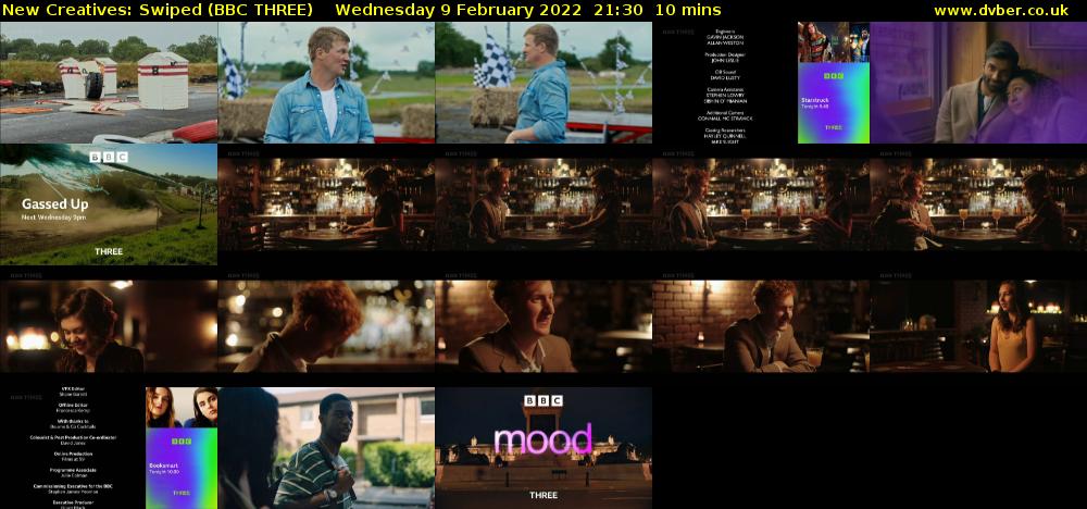 New Creatives: Swiped (BBC THREE) Wednesday 9 February 2022 21:30 - 21:40