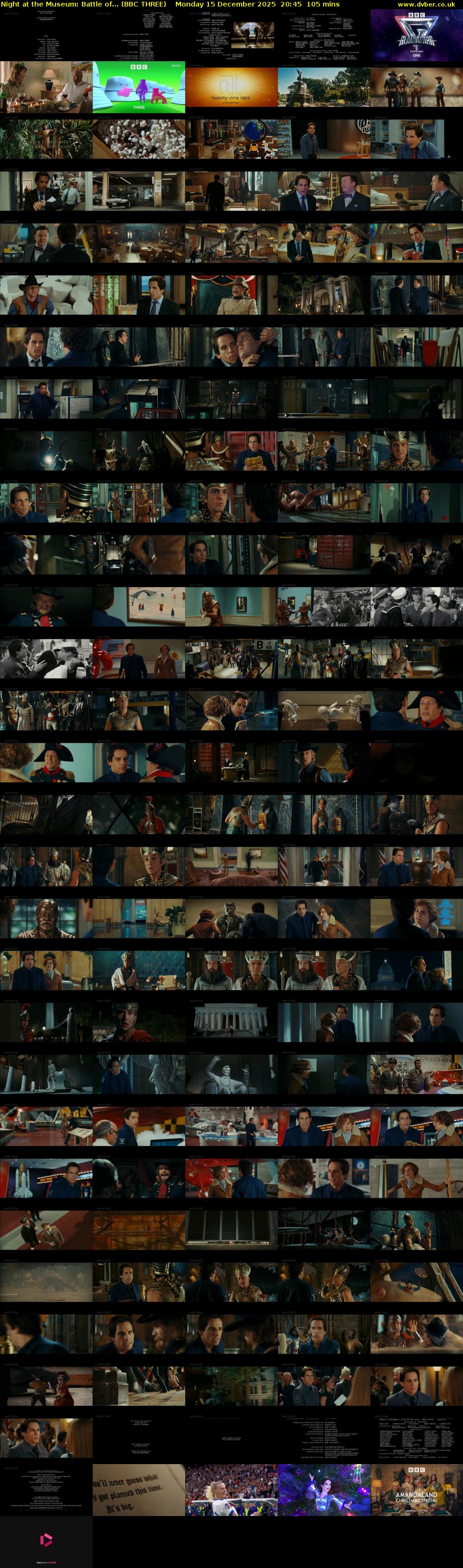 Night at the Museum: Battle of... (BBC THREE) Monday 15 December 2025 20:45 - 22:30