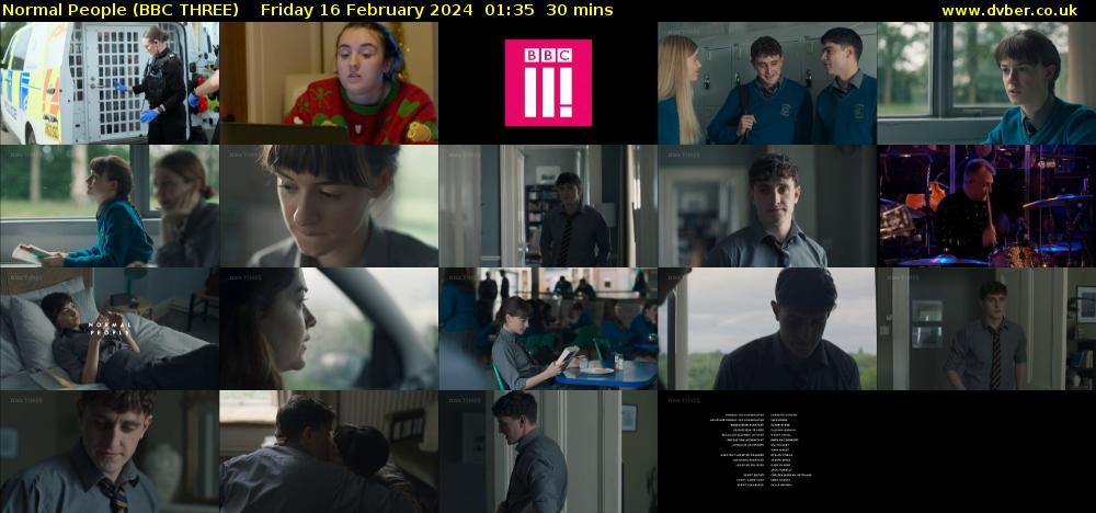 Normal People (BBC THREE) Friday 16 February 2024 01:35 - 02:05