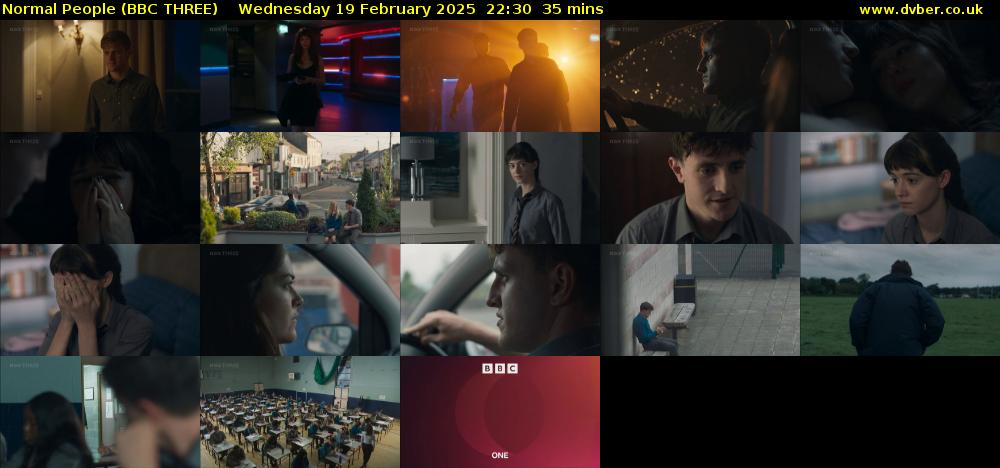 Normal People (BBC THREE) Wednesday 19 February 2025 22:30 - 23:05