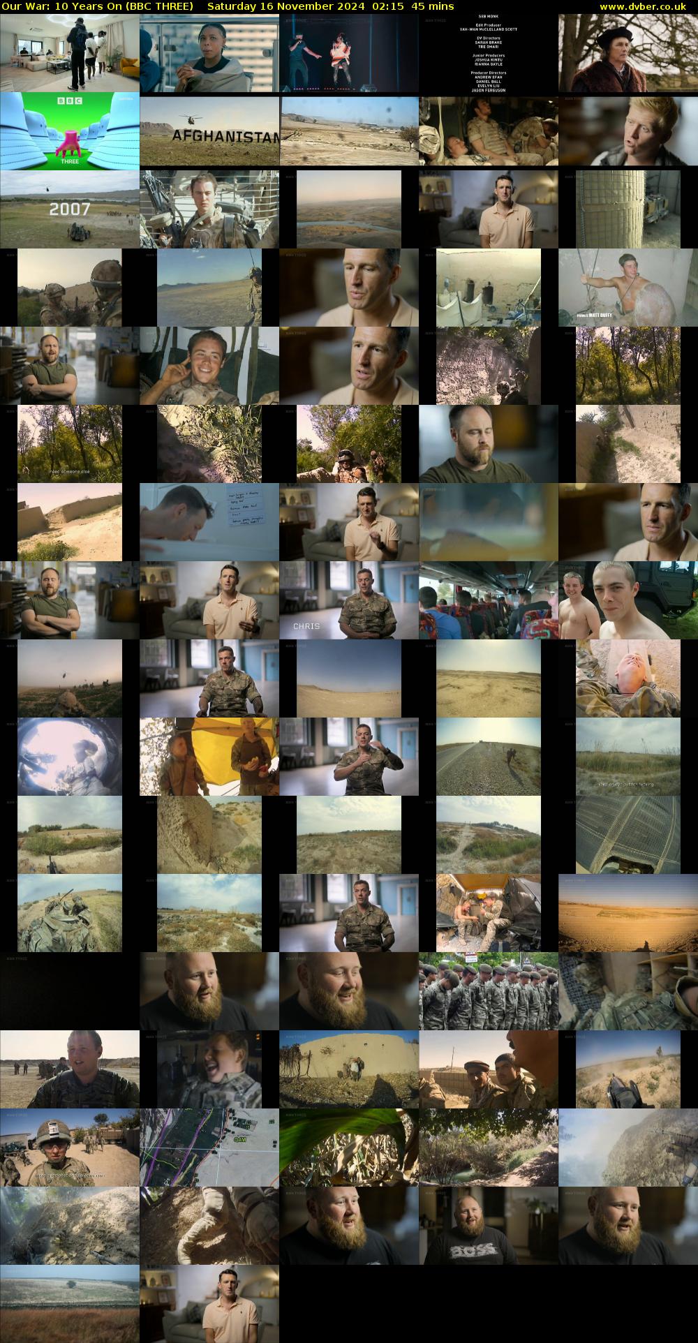 Our War: 10 Years On (BBC THREE) Saturday 16 November 2024 02:15 - 03:00
