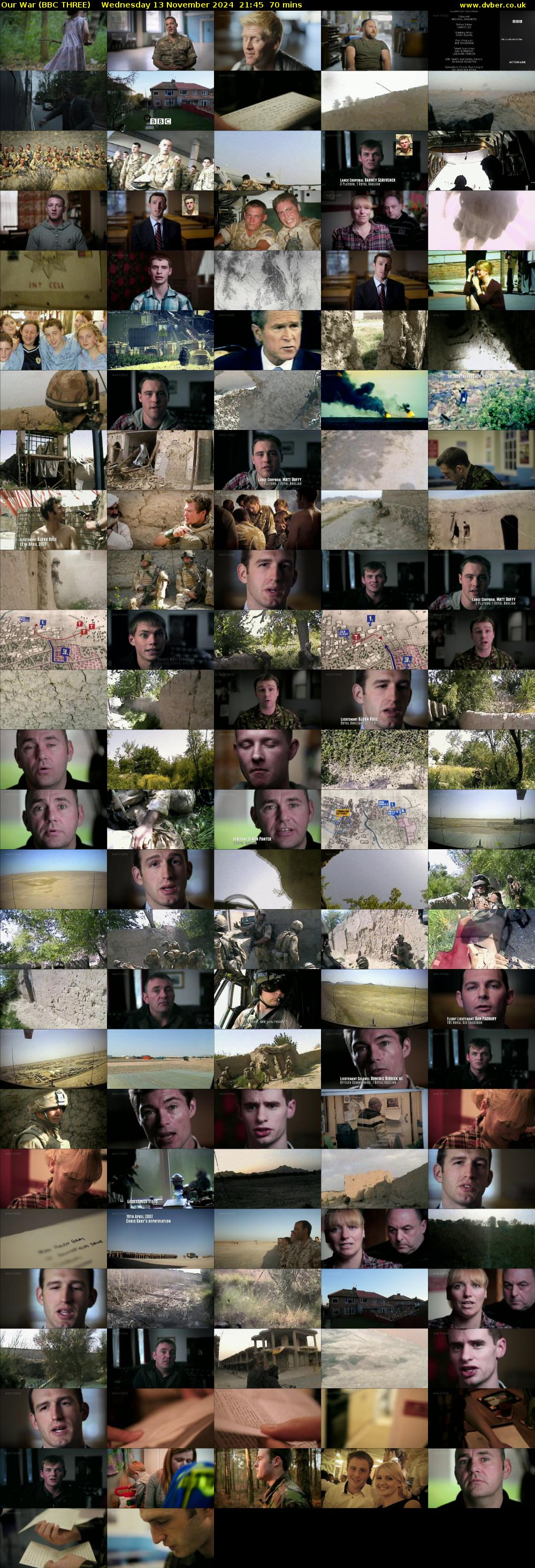 Our War (BBC THREE) Wednesday 13 November 2024 21:45 - 22:55