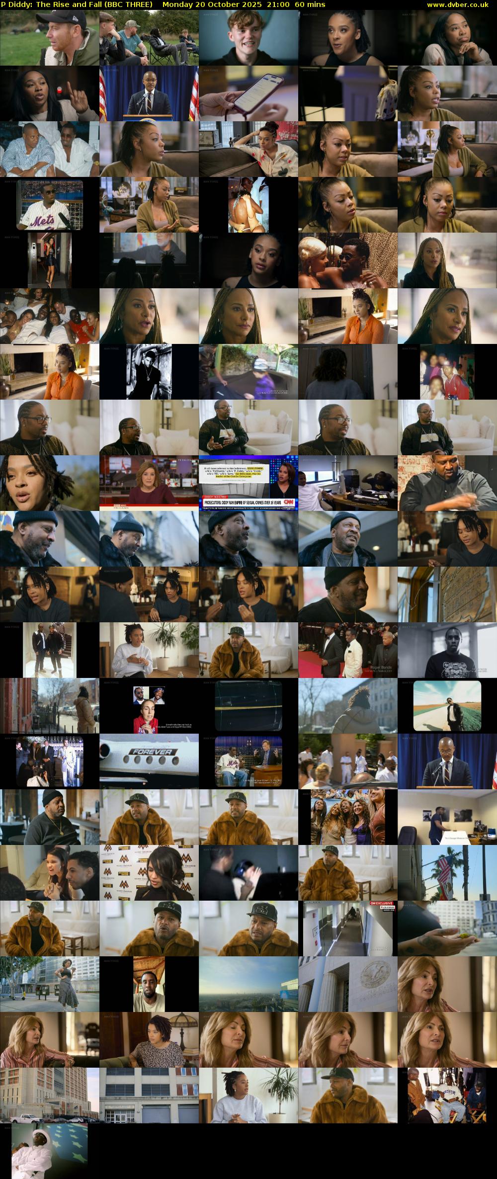 P Diddy: The Rise and Fall (BBC THREE) Monday 20 October 2025 21:00 - 22:00