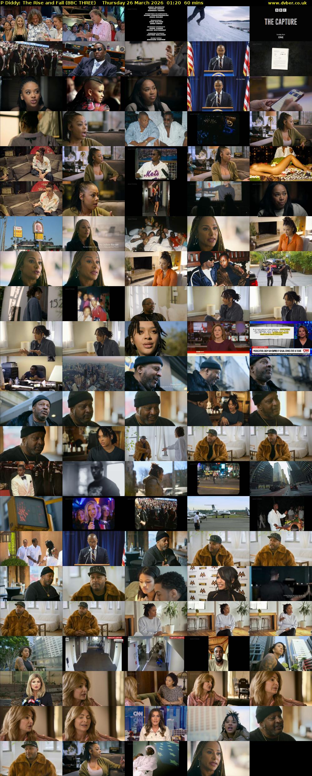 P Diddy: The Rise and Fall (BBC THREE) Thursday 26 March 2026 01:20 - 02:20