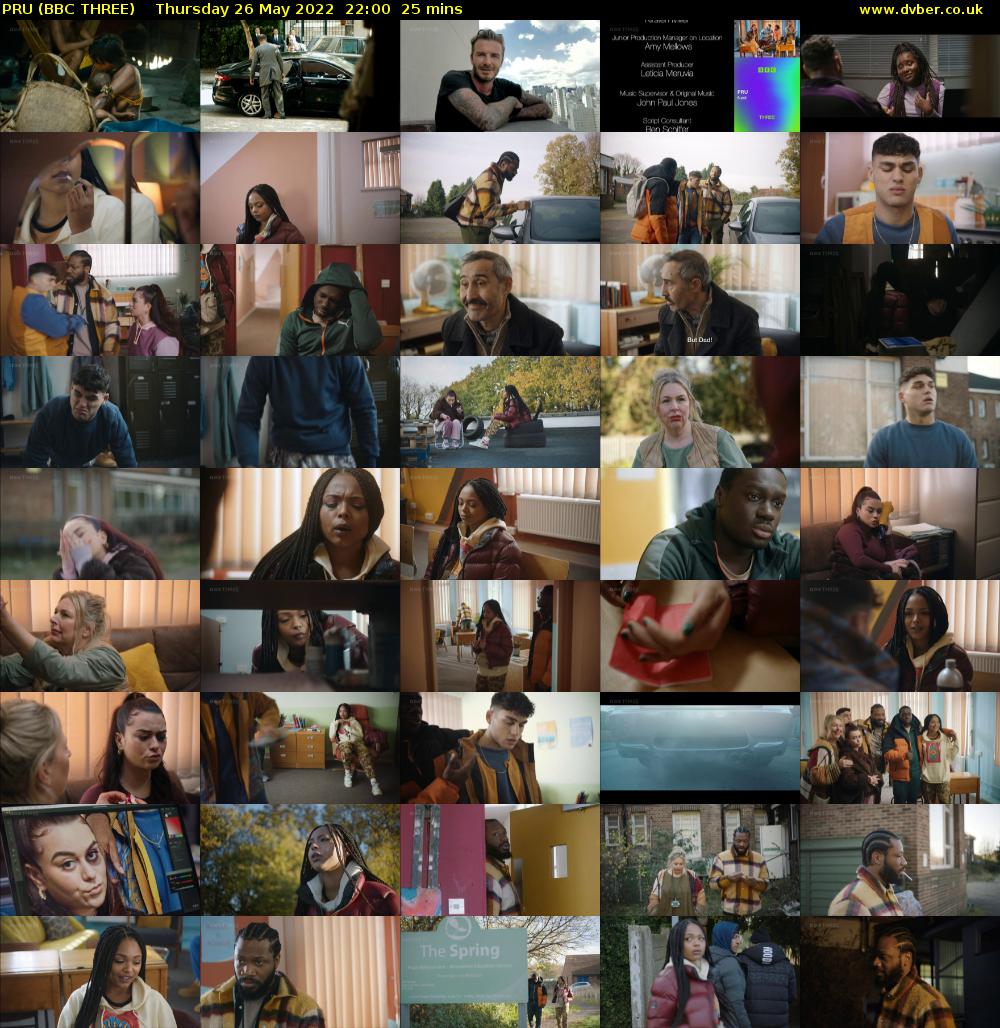 PRU (BBC THREE) Thursday 26 May 2022 22:00 - 22:25