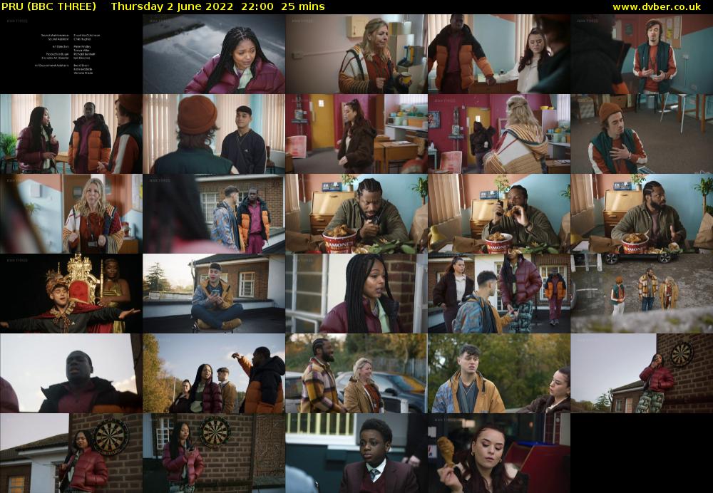 PRU (BBC THREE) Thursday 2 June 2022 22:00 - 22:25