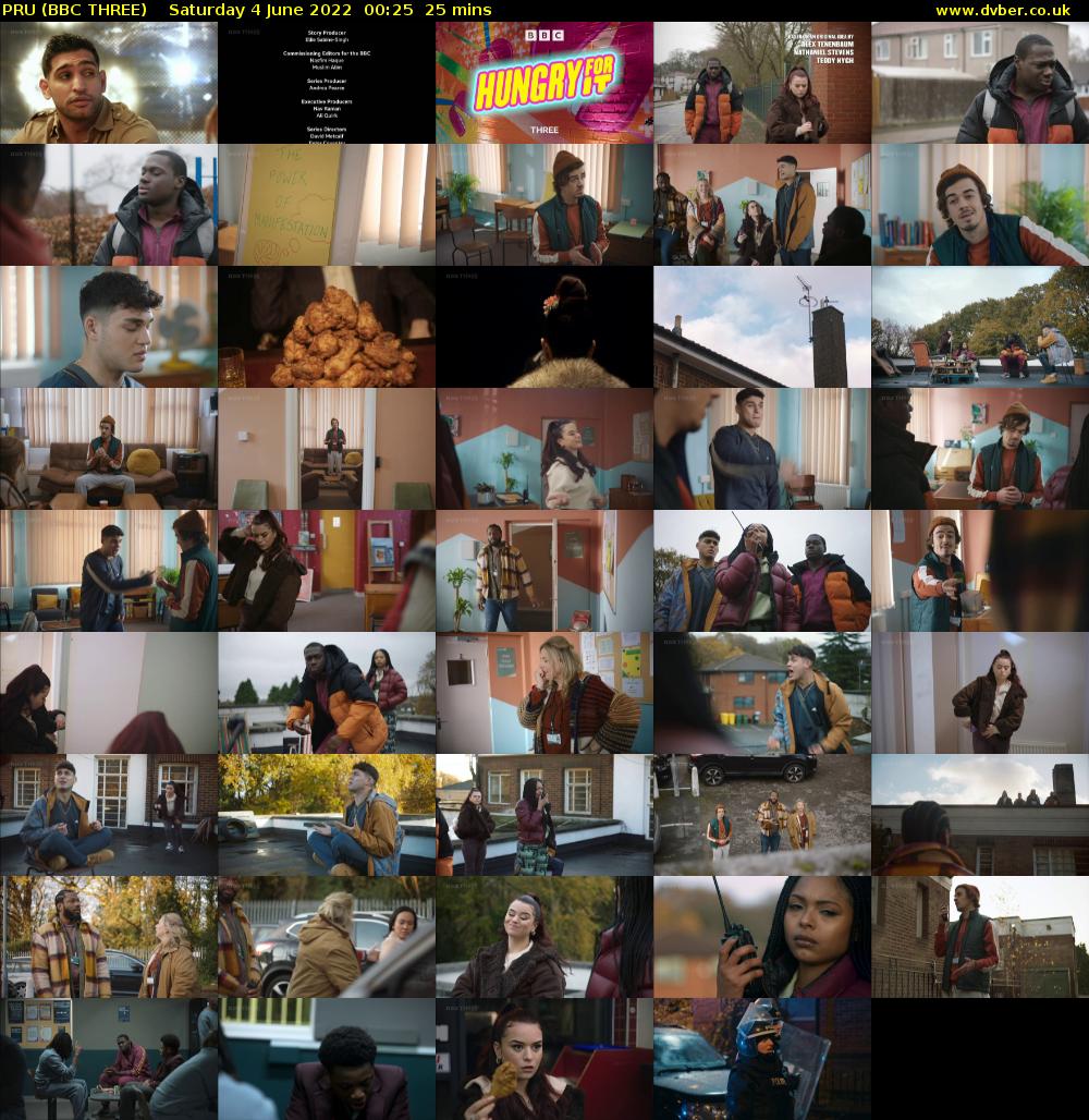 PRU (BBC THREE) Saturday 4 June 2022 00:25 - 00:50
