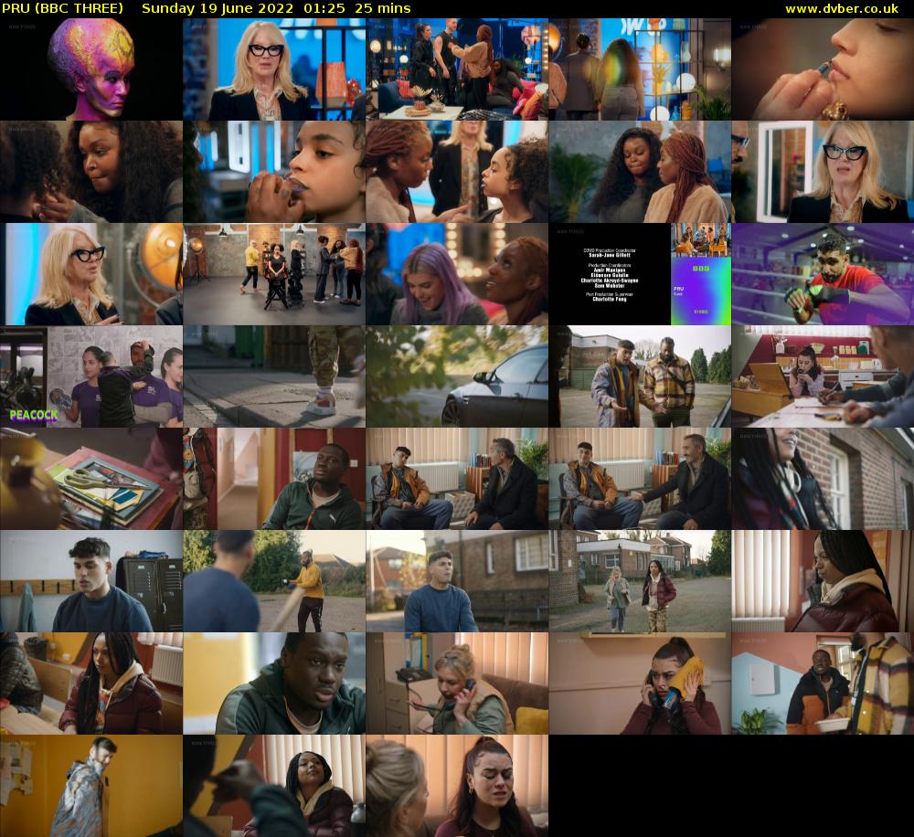 PRU (BBC THREE) Sunday 19 June 2022 01:25 - 01:50