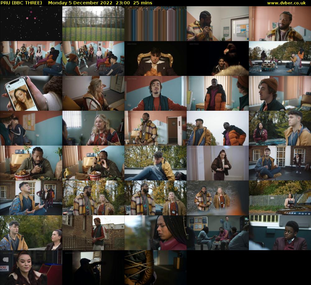 PRU (BBC THREE) Monday 5 December 2022 23:00 - 23:25