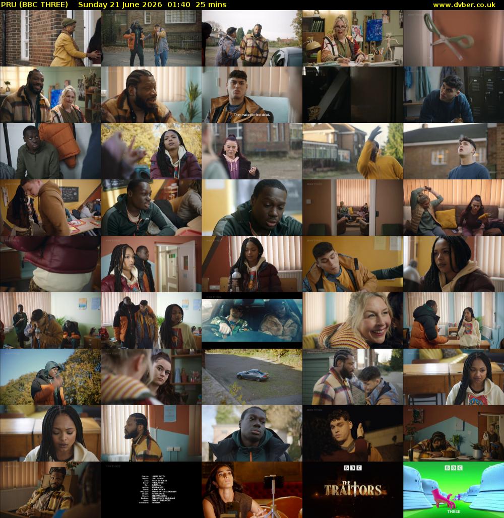 PRU (BBC THREE) Sunday 21 June 2026 01:40 - 02:05