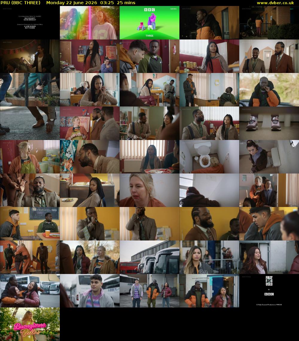 PRU (BBC THREE) Monday 22 June 2026 03:25 - 03:50