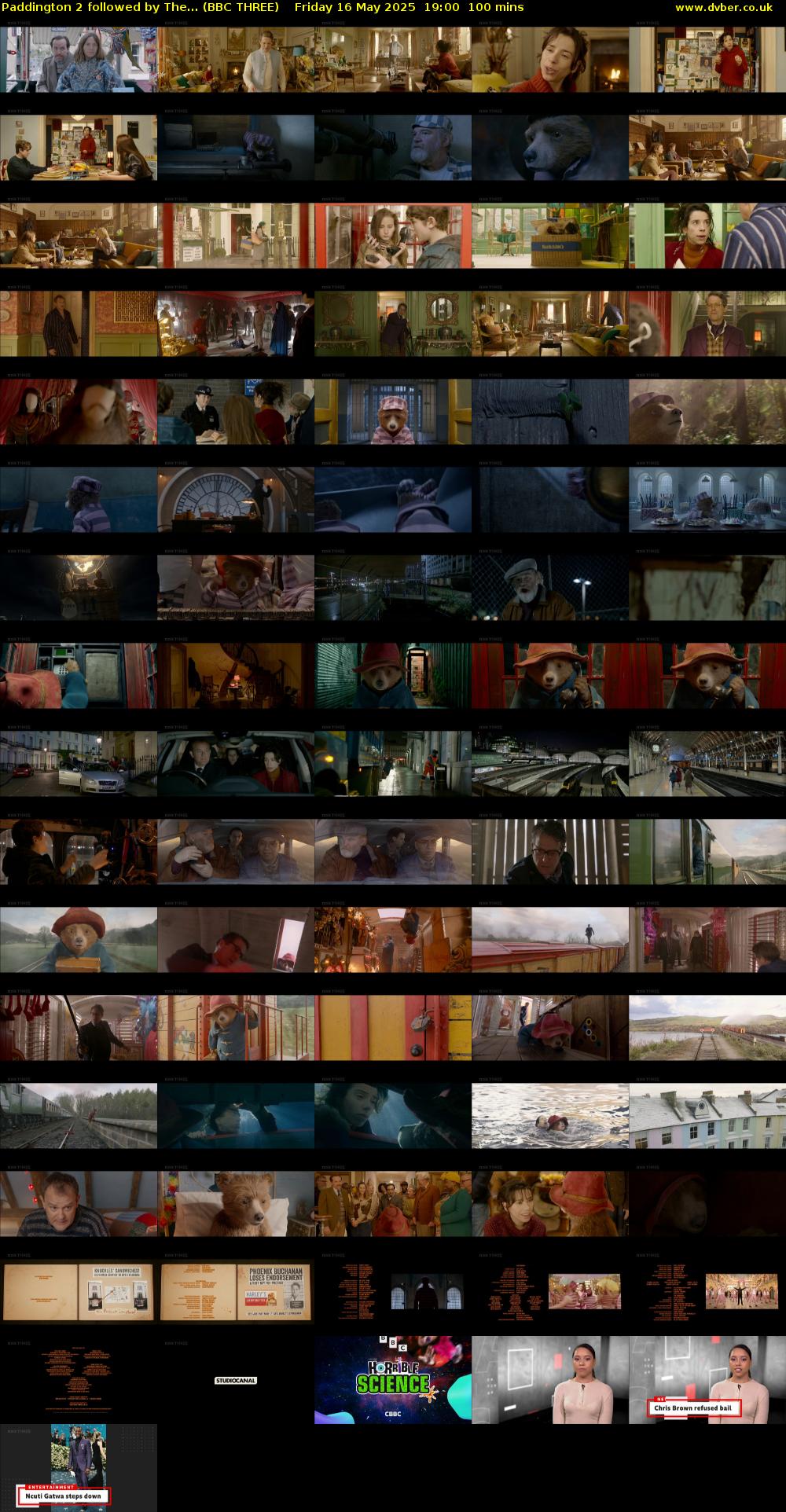 Paddington 2 followed by The... (BBC THREE) Friday 16 May 2025 19:00 - 20:40
