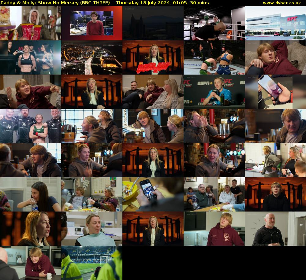 Paddy & Molly: Show No Mersey (BBC THREE) Thursday 18 July 2024 01:05 - 01:35