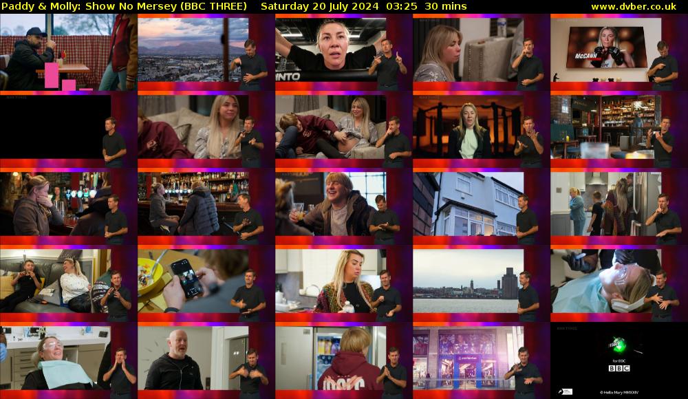 Paddy & Molly: Show No Mersey (BBC THREE) Saturday 20 July 2024 03:25 - 03:55
