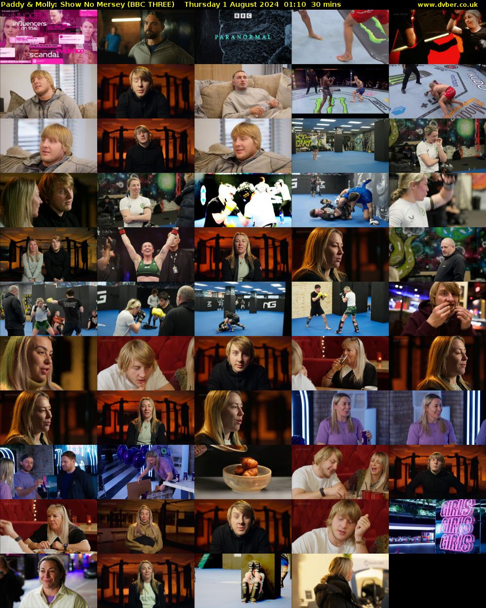 Paddy & Molly: Show No Mersey (BBC THREE) Thursday 1 August 2024 01:10 - 01:40