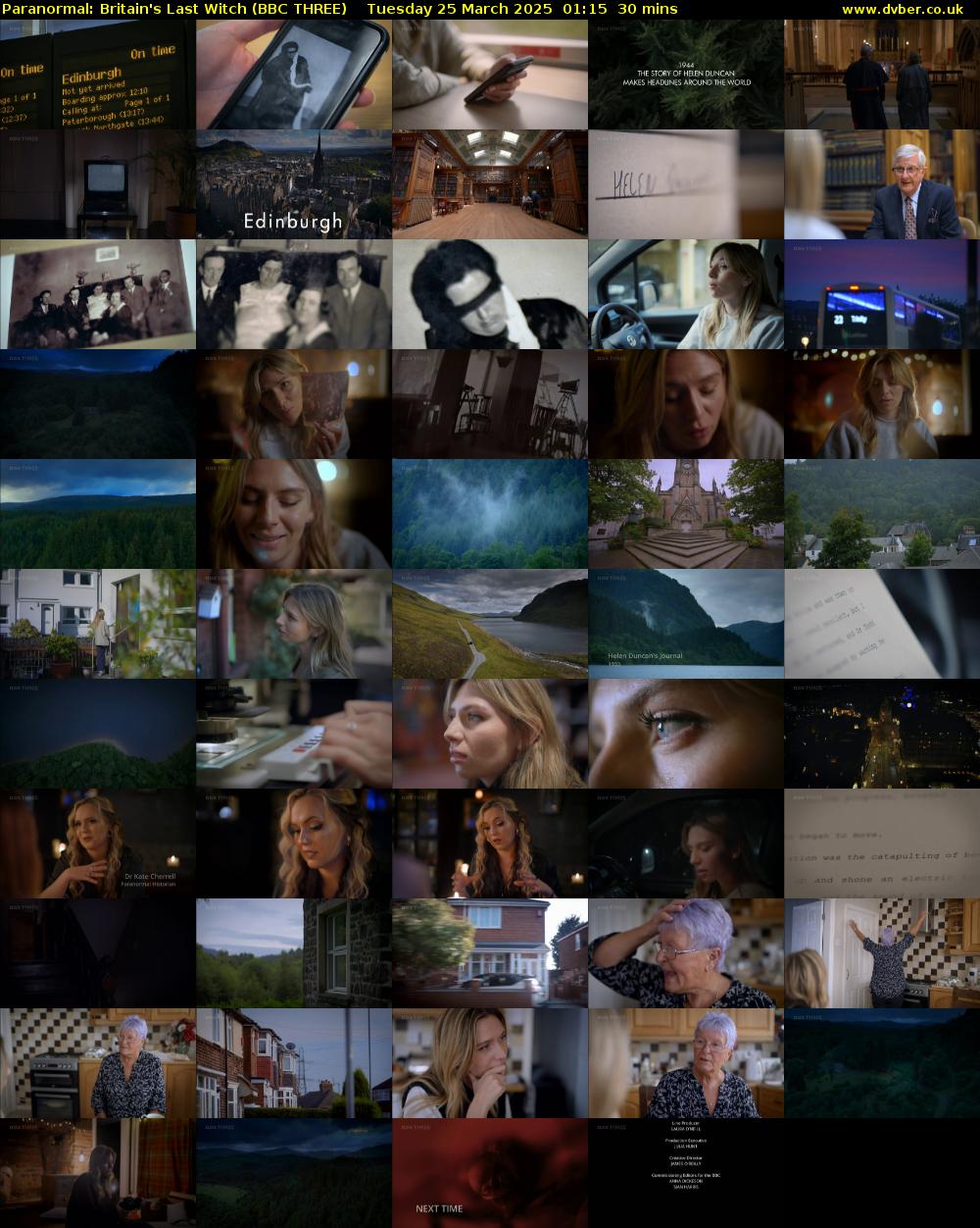 Paranormal: Britain's Last Witch (BBC THREE) Tuesday 25 March 2025 01:15 - 01:45