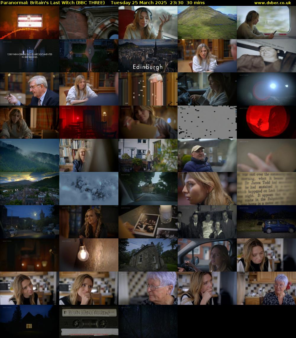 Paranormal: Britain's Last Witch (BBC THREE) Tuesday 25 March 2025 23:30 - 00:00