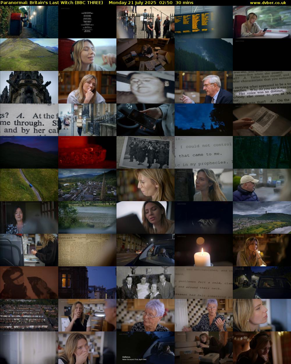 Paranormal: Britain's Last Witch (BBC THREE) Monday 21 July 2025 02:50 - 03:20