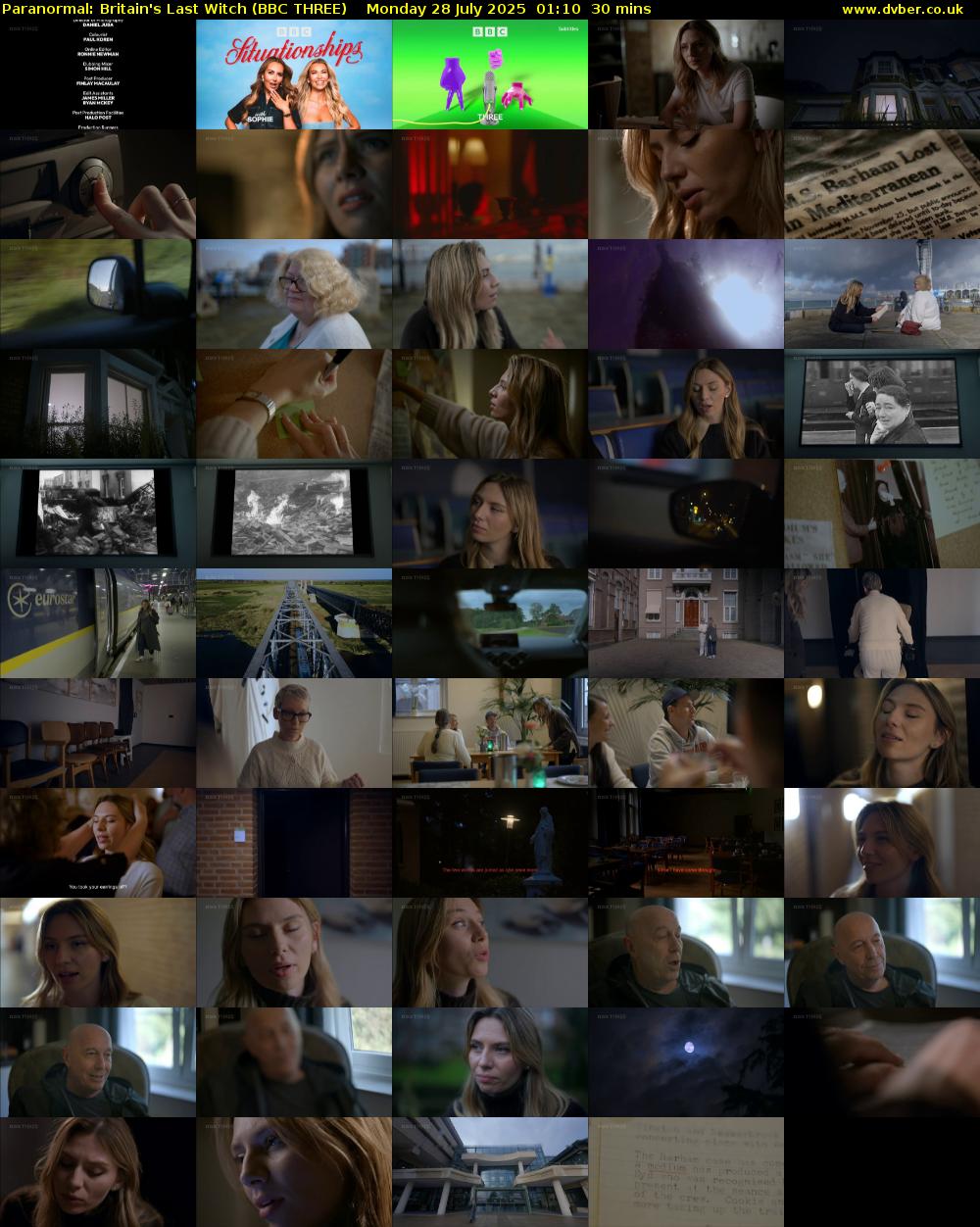 Paranormal: Britain's Last Witch (BBC THREE) Monday 28 July 2025 01:10 - 01:40
