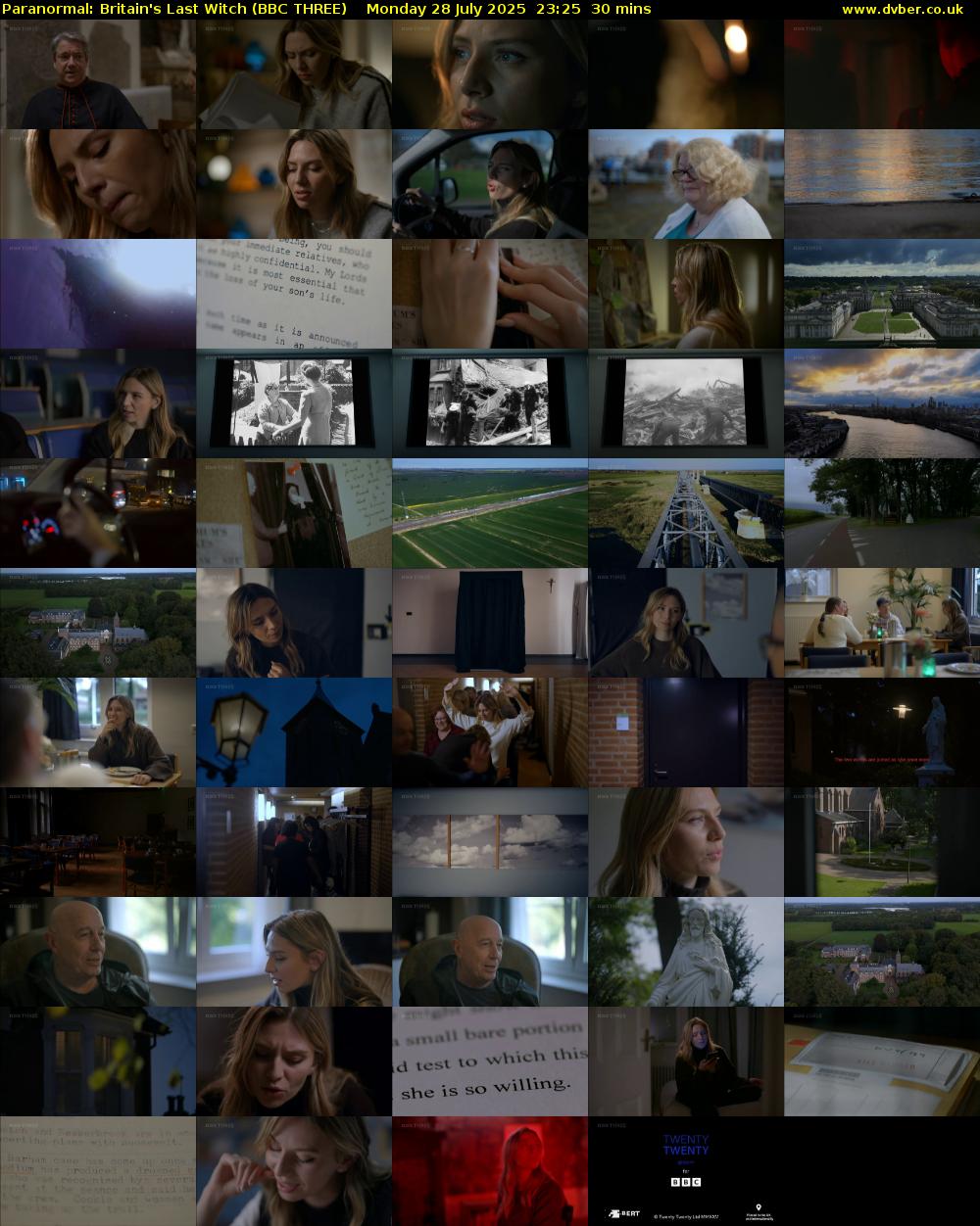 Paranormal: Britain's Last Witch (BBC THREE) Monday 28 July 2025 23:25 - 23:55