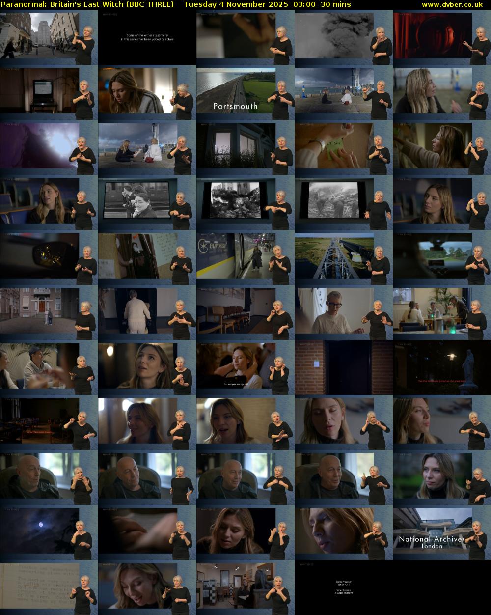Paranormal: Britain's Last Witch (BBC THREE) Tuesday 4 November 2025 03:00 - 03:30