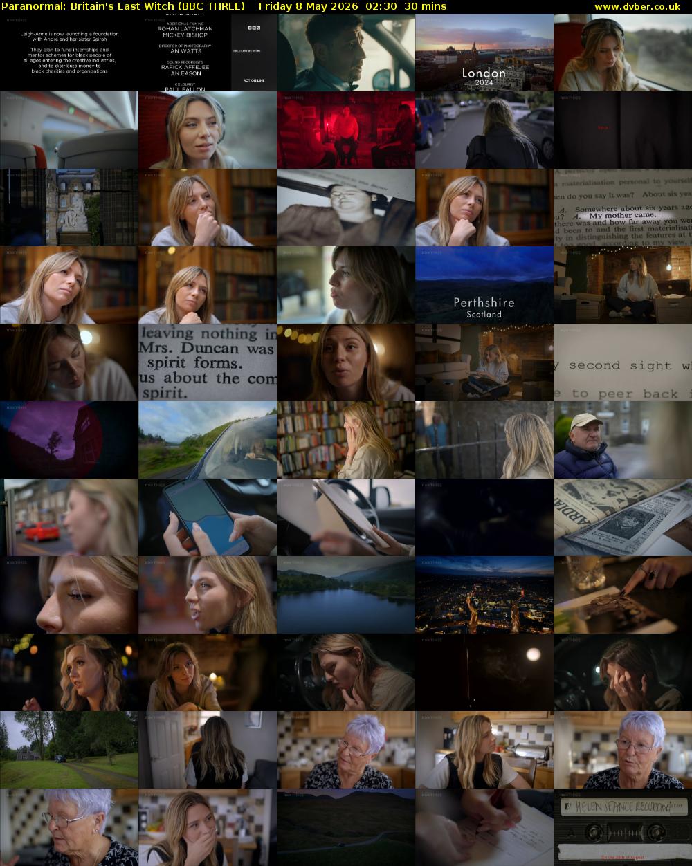 Paranormal: Britain's Last Witch (BBC THREE) Friday 8 May 2026 02:30 - 03:00