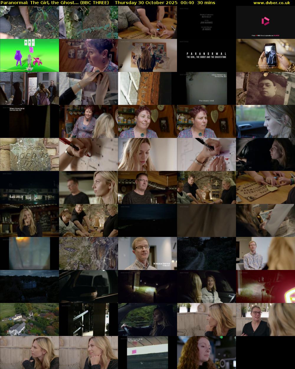 Paranormal: The Girl, the Ghost... (BBC THREE) Thursday 30 October 2025 00:40 - 01:10