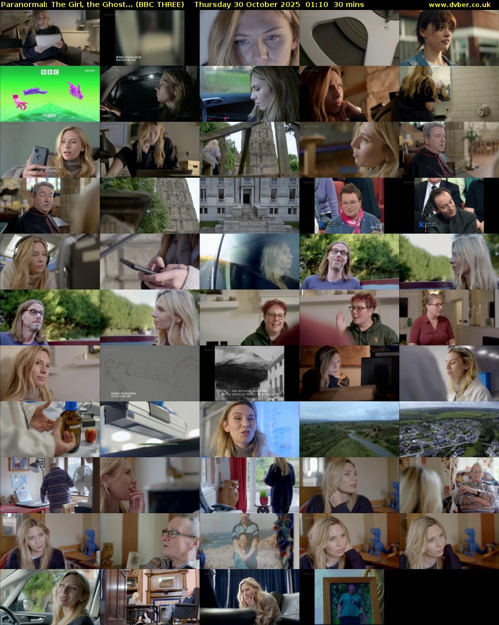 Paranormal: The Girl, the Ghost... (BBC THREE) Thursday 30 October 2025 01:10 - 01:40