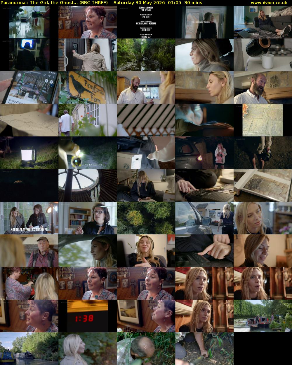 Paranormal: The Girl, the Ghost... (BBC THREE) Saturday 30 May 2026 01:05 - 01:35