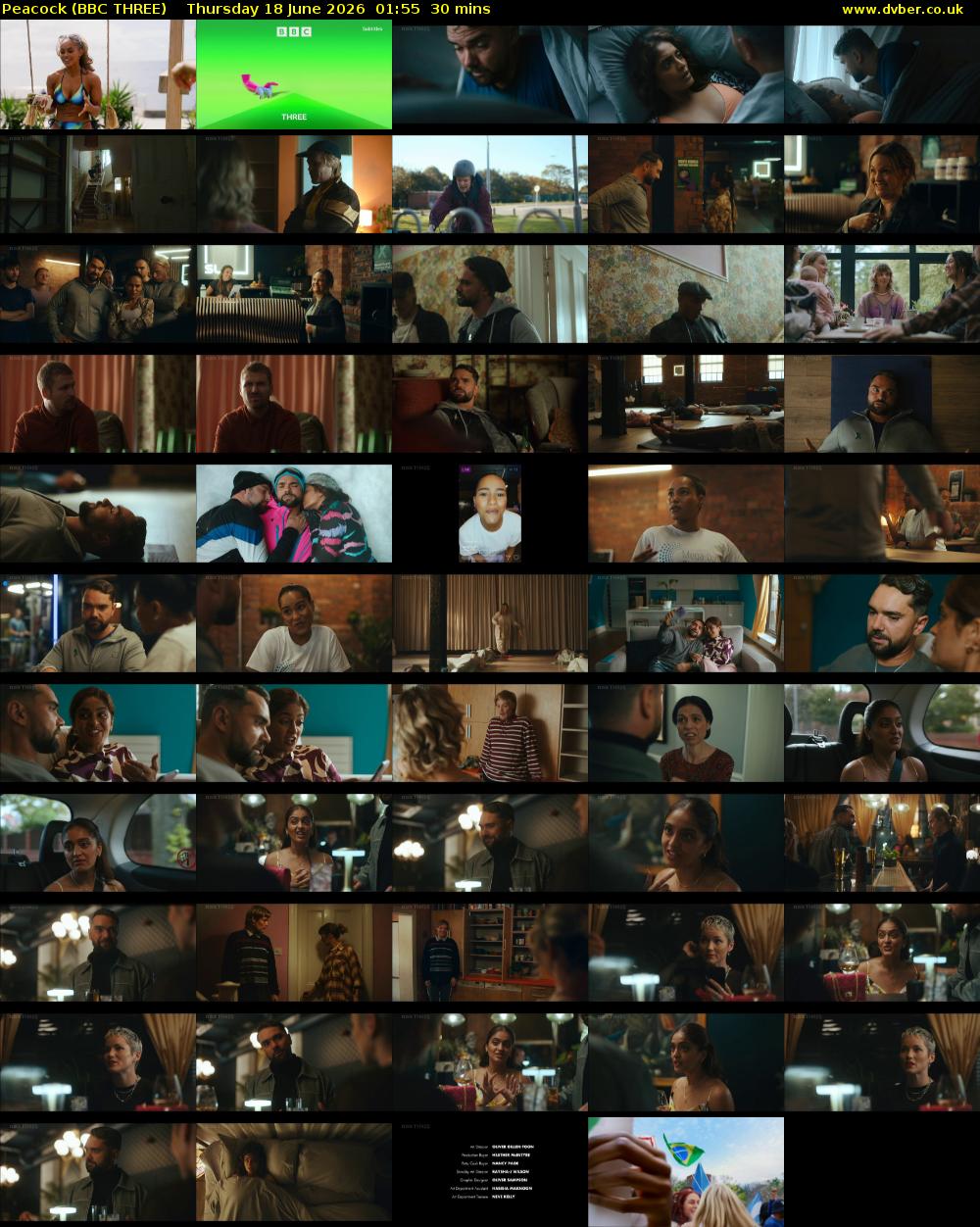 Peacock (BBC THREE) Thursday 18 June 2026 01:55 - 02:25