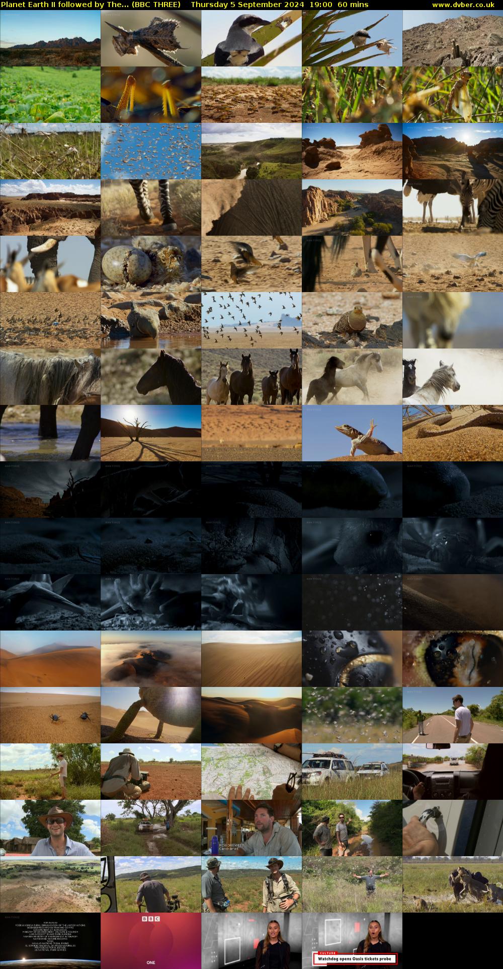 Planet Earth II followed by The... (BBC THREE) Thursday 5 September 2024 19:00 - 20:00