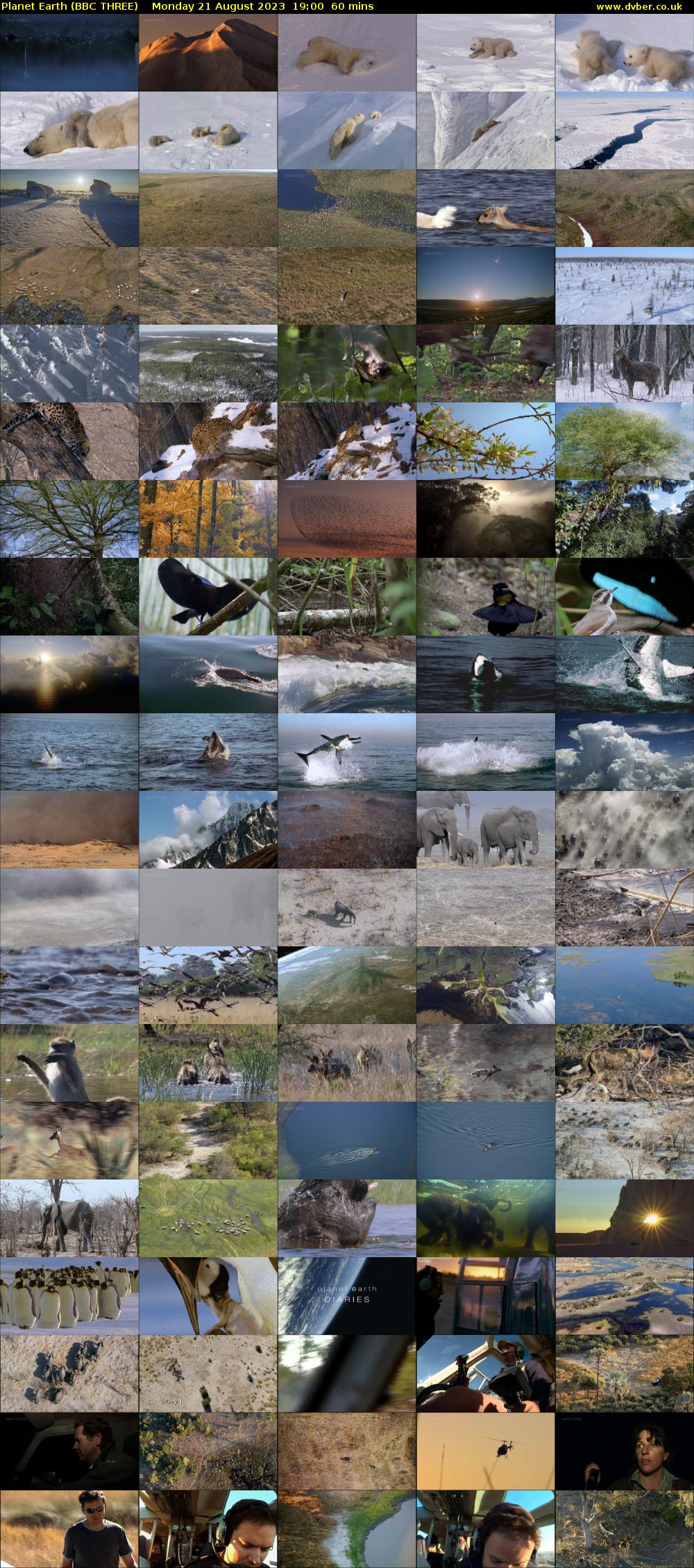 Planet Earth (BBC THREE) Monday 21 August 2023 19:00 - 20:00