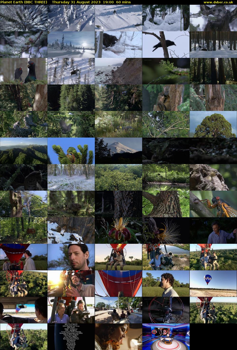 Planet Earth (BBC THREE) Thursday 31 August 2023 19:00 - 20:00