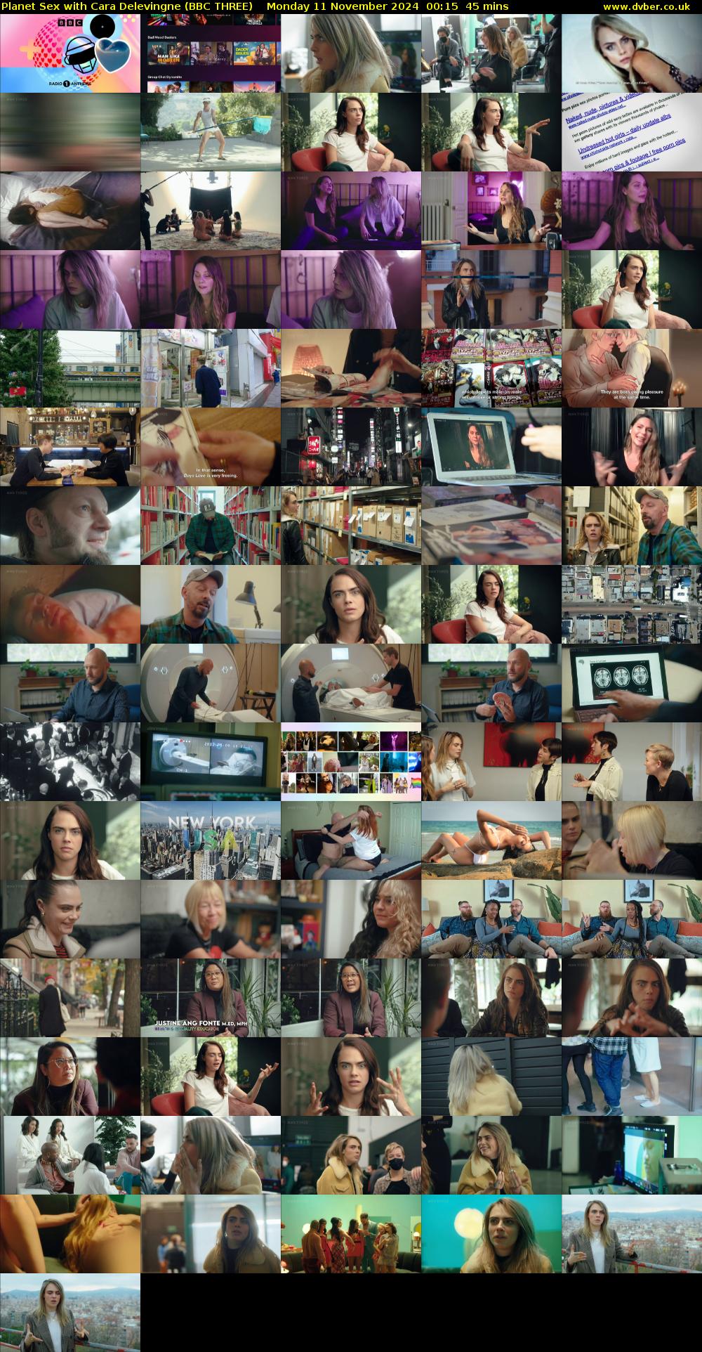 Planet Sex with Cara Delevingne (BBC THREE) Monday 11 November 2024 00:15 - 01:00