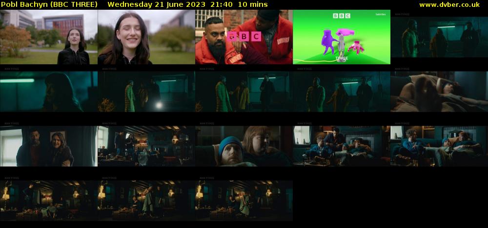 Pobl Bachyn (BBC THREE) Wednesday 21 June 2023 21:40 - 21:50