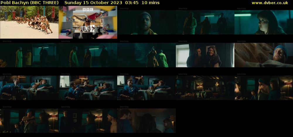 Pobl Bachyn (BBC THREE) Sunday 15 October 2023 03:45 - 03:55