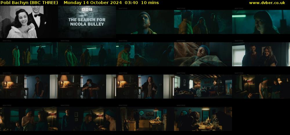 Pobl Bachyn (BBC THREE) Monday 14 October 2024 03:40 - 03:50