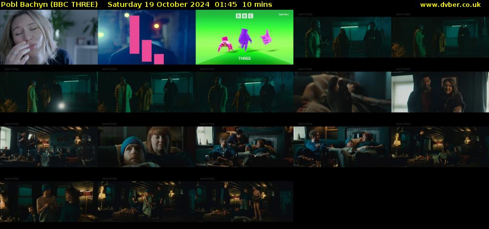 Pobl Bachyn (BBC THREE) Saturday 19 October 2024 01:45 - 01:55