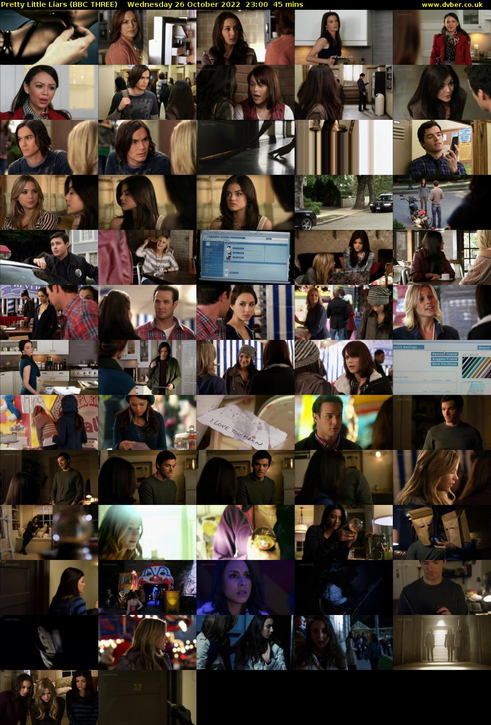 Pretty Little Liars (BBC THREE) Wednesday 26 October 2022 23:00 - 23:45