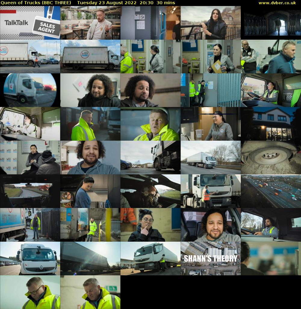 Queen of Trucks (BBC THREE) Tuesday 23 August 2022 20:30 - 21:00