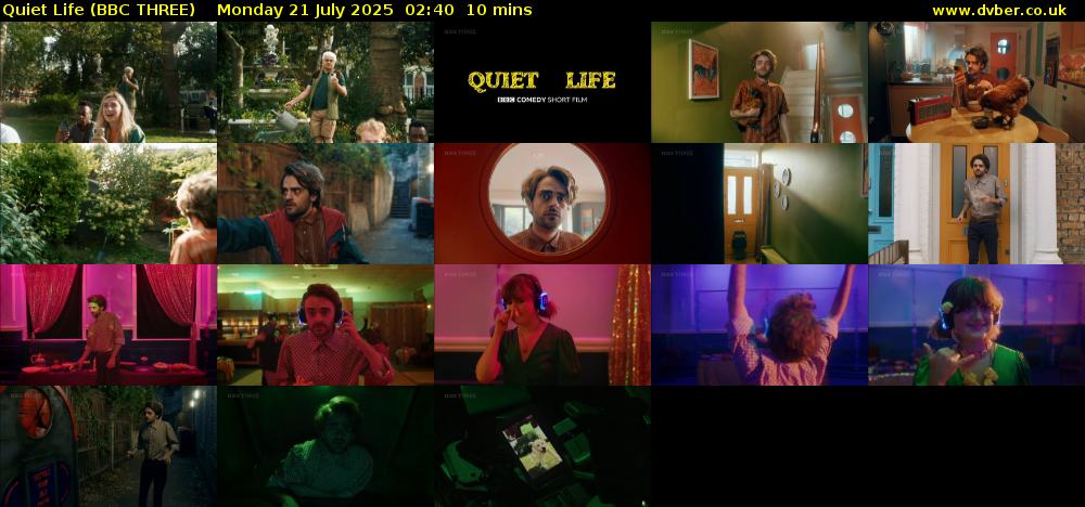Quiet Life (BBC THREE) Monday 21 July 2025 02:40 - 02:50