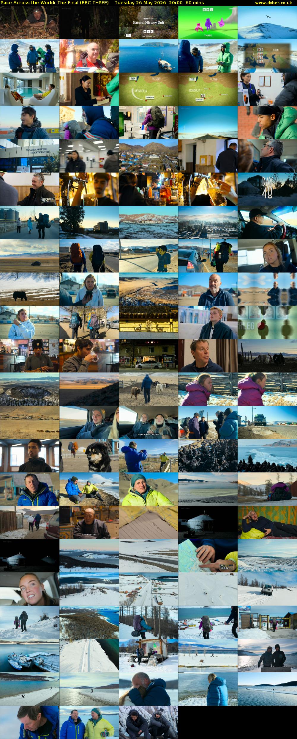 Race Across the World: The Final (BBC THREE) Tuesday 26 May 2026 20:00 - 21:00