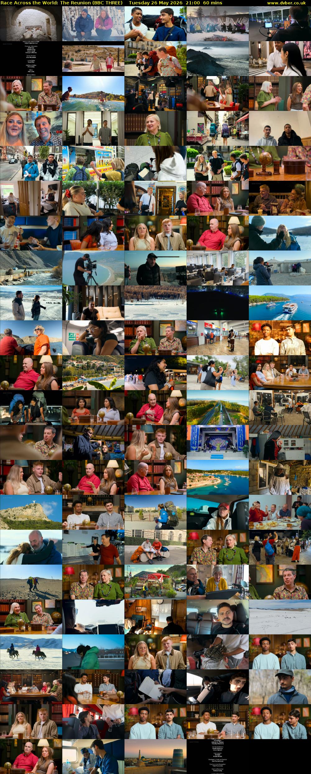 Race Across the World: The Reunion (BBC THREE) Tuesday 26 May 2026 21:00 - 22:00