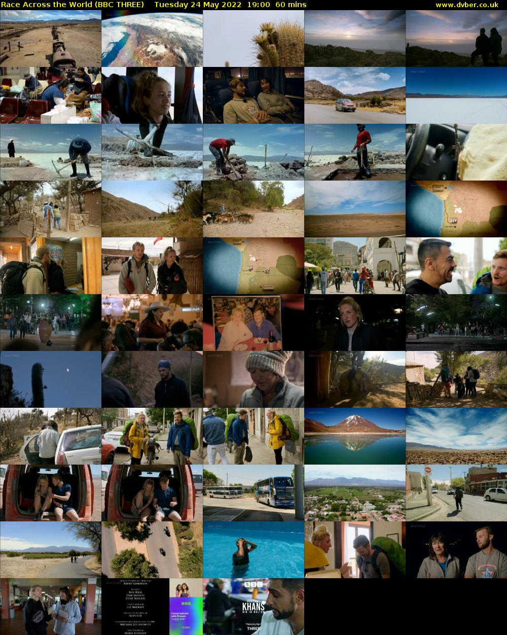 Race Across the World (BBC THREE) Tuesday 24 May 2022 19:00 - 20:00