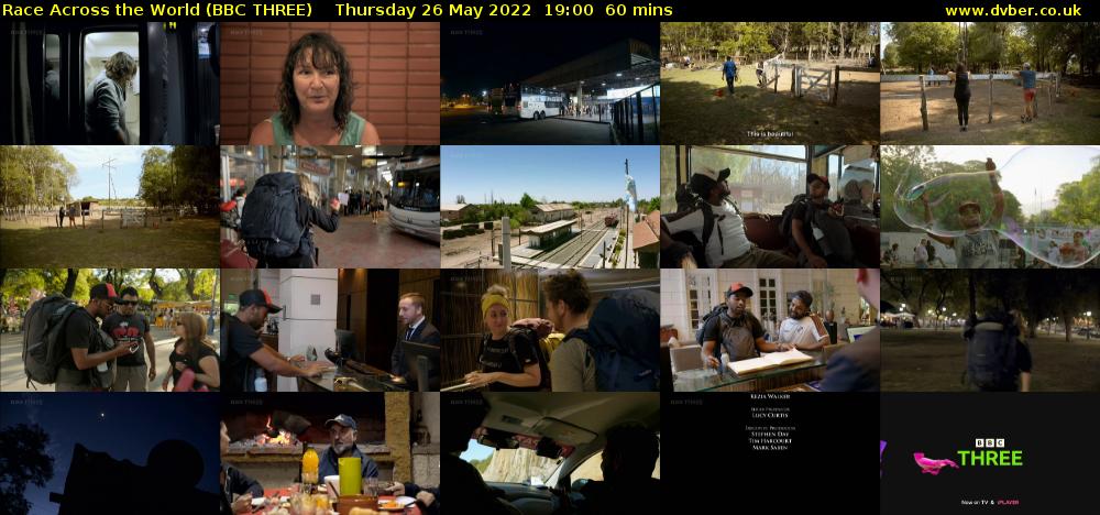 Race Across the World (BBC THREE) Thursday 26 May 2022 19:00 - 20:00