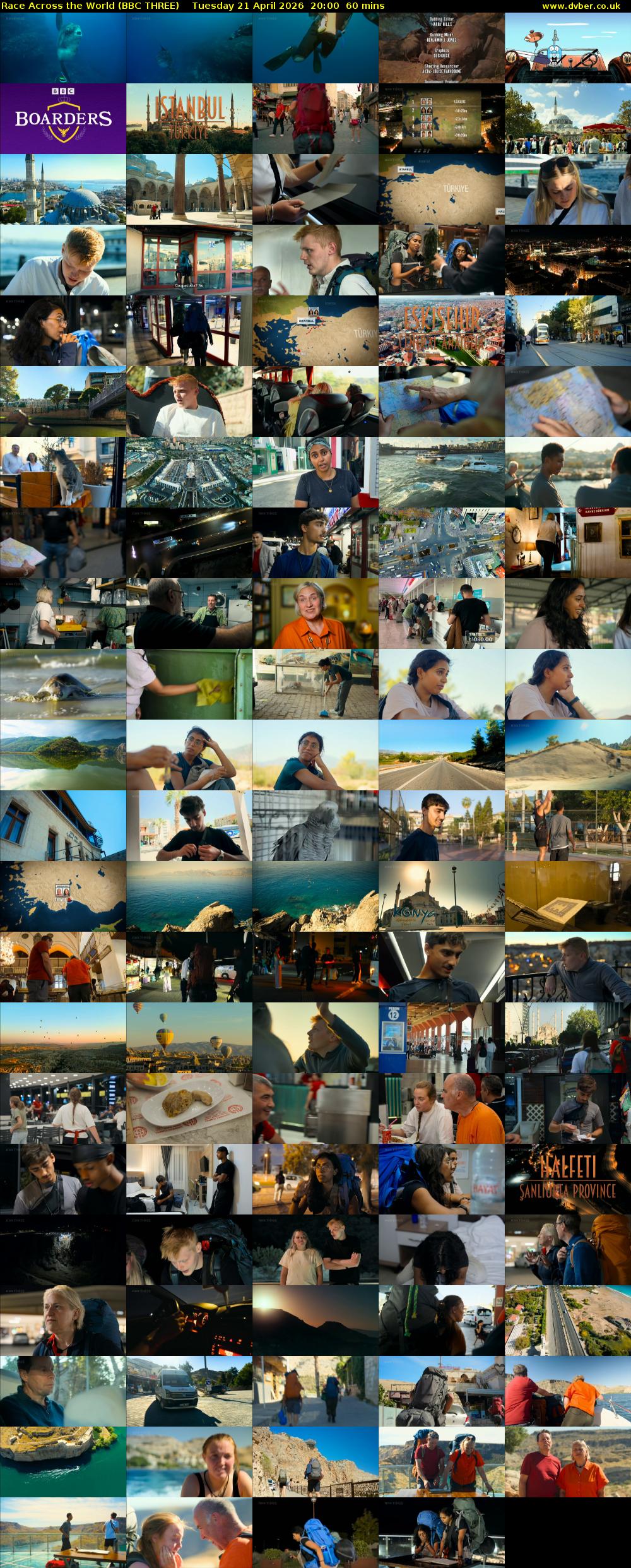 Race Across the World (BBC THREE) Tuesday 21 April 2026 20:00 - 21:00