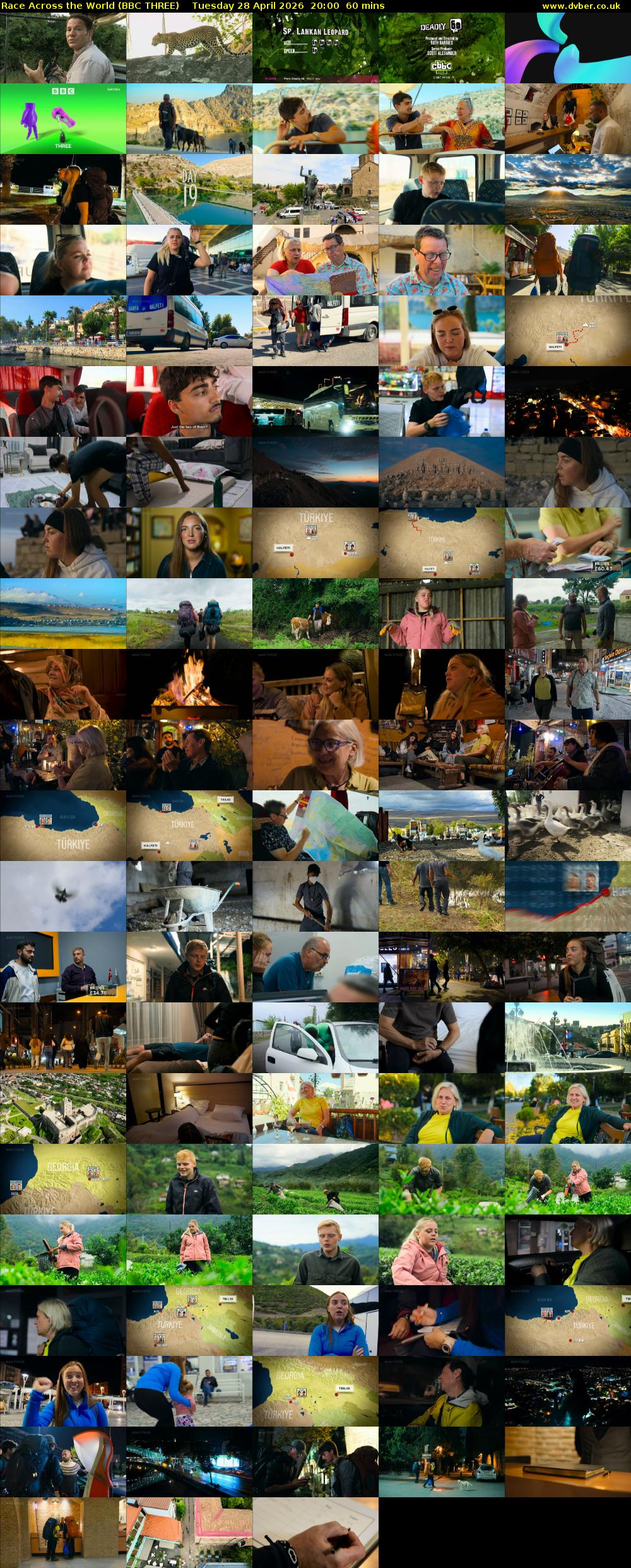 Race Across the World (BBC THREE) Tuesday 28 April 2026 20:00 - 21:00