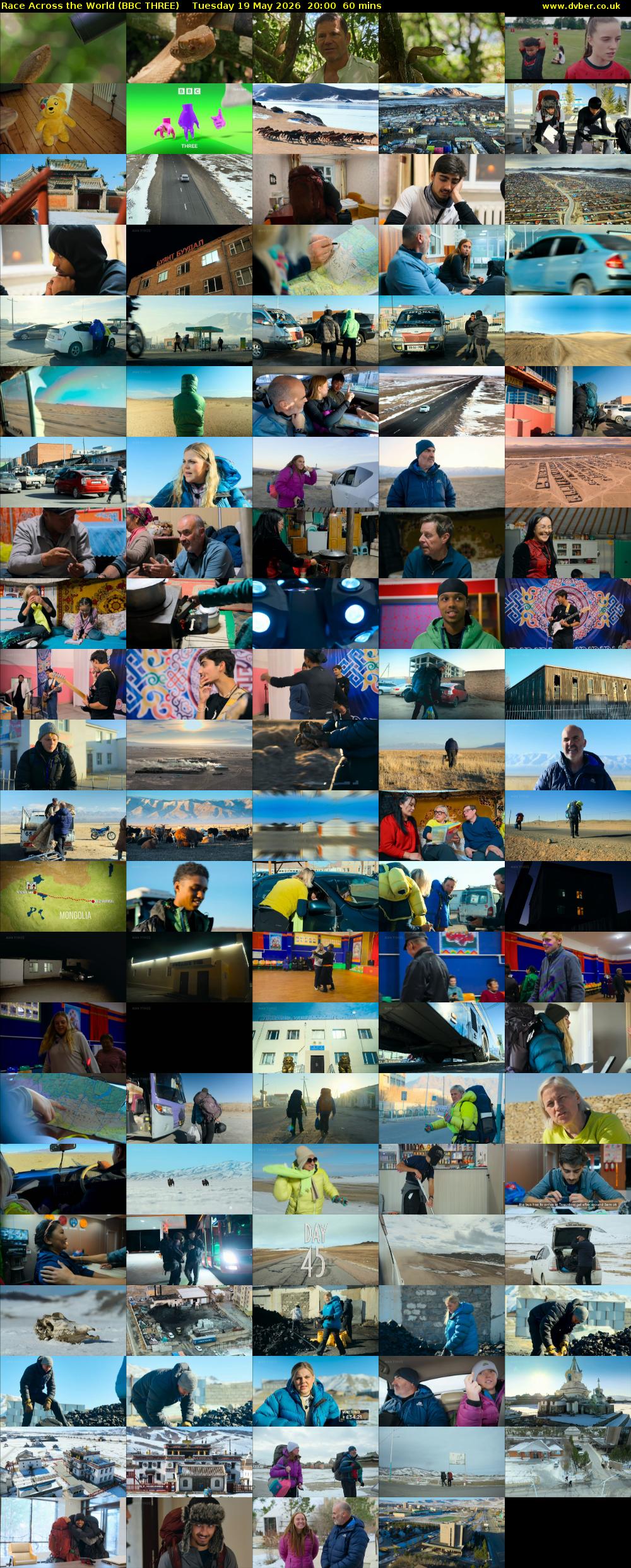 Race Across the World (BBC THREE) Tuesday 19 May 2026 20:00 - 21:00