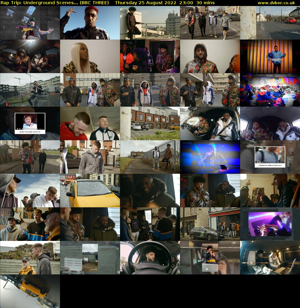 Rap Trip: Underground Scenes... (BBC THREE) Thursday 25 August 2022 23:00 - 23:30