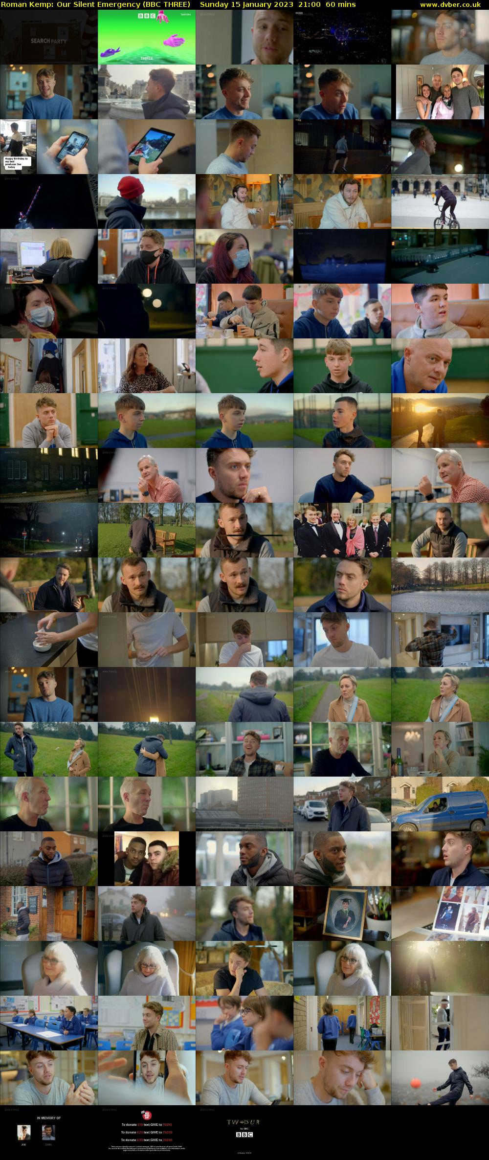 Roman Kemp: Our Silent Emergency (BBC THREE) Sunday 15 January 2023 21:00 - 22:00